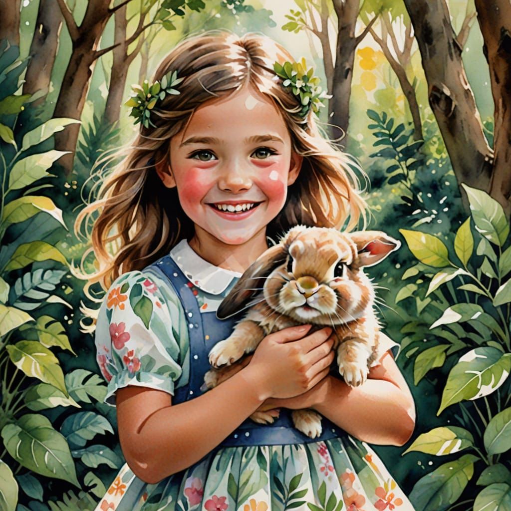 Cindy with her pet bunny   by @Zen Animal Services