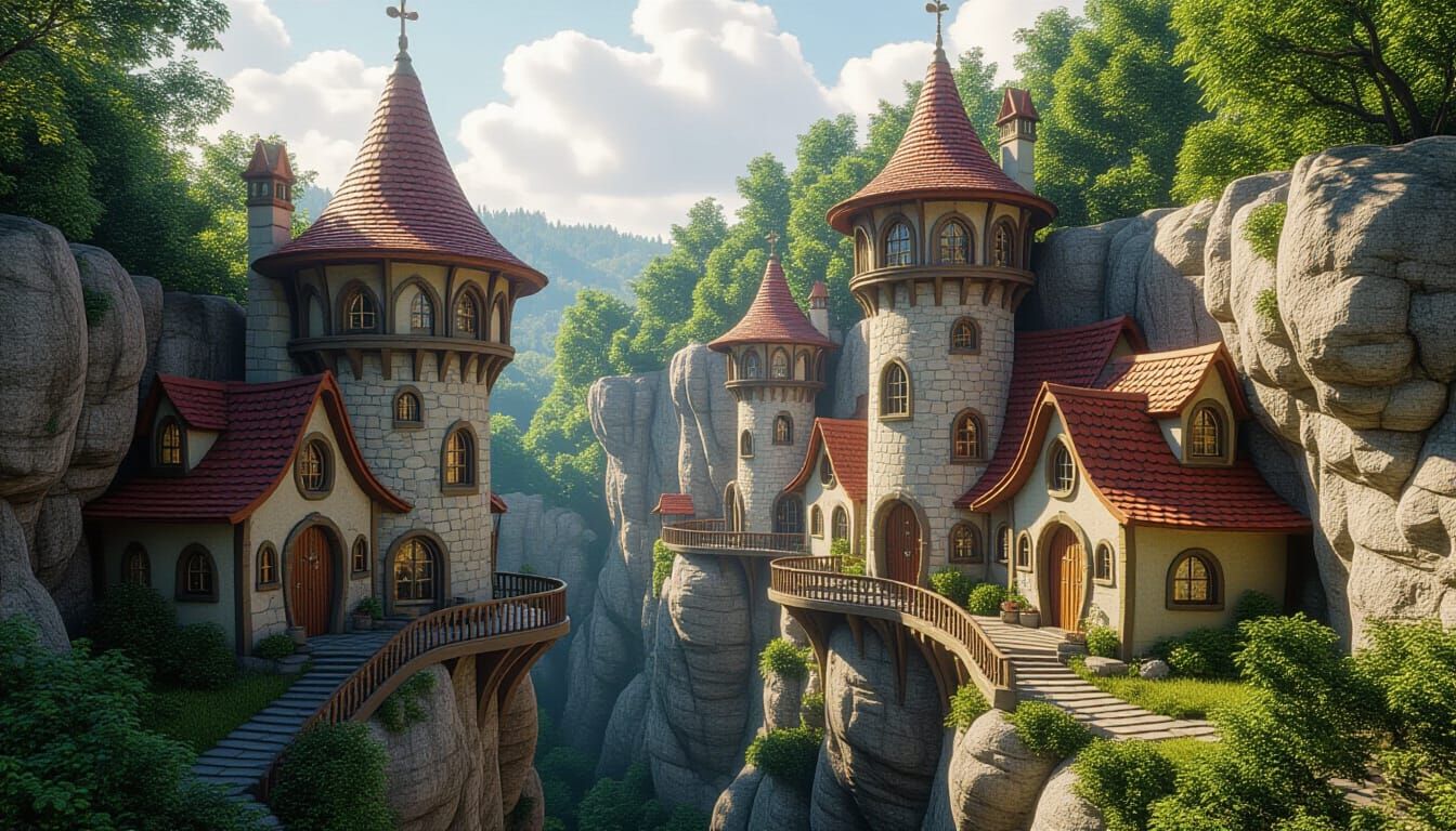 opposite sides of the gorge