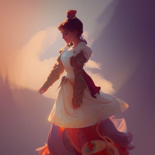 Lady with a teacup dress