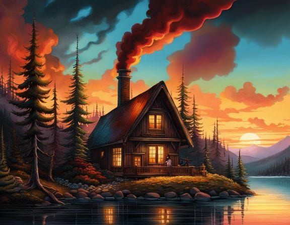 Sunset At The Cabin