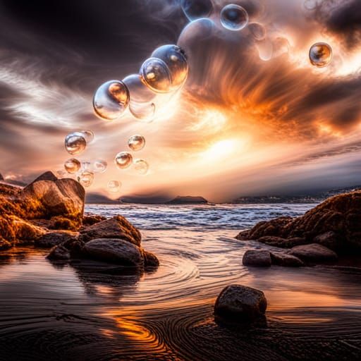 Bubbles intricate details, HDR, beautifully shot, hyperreali...