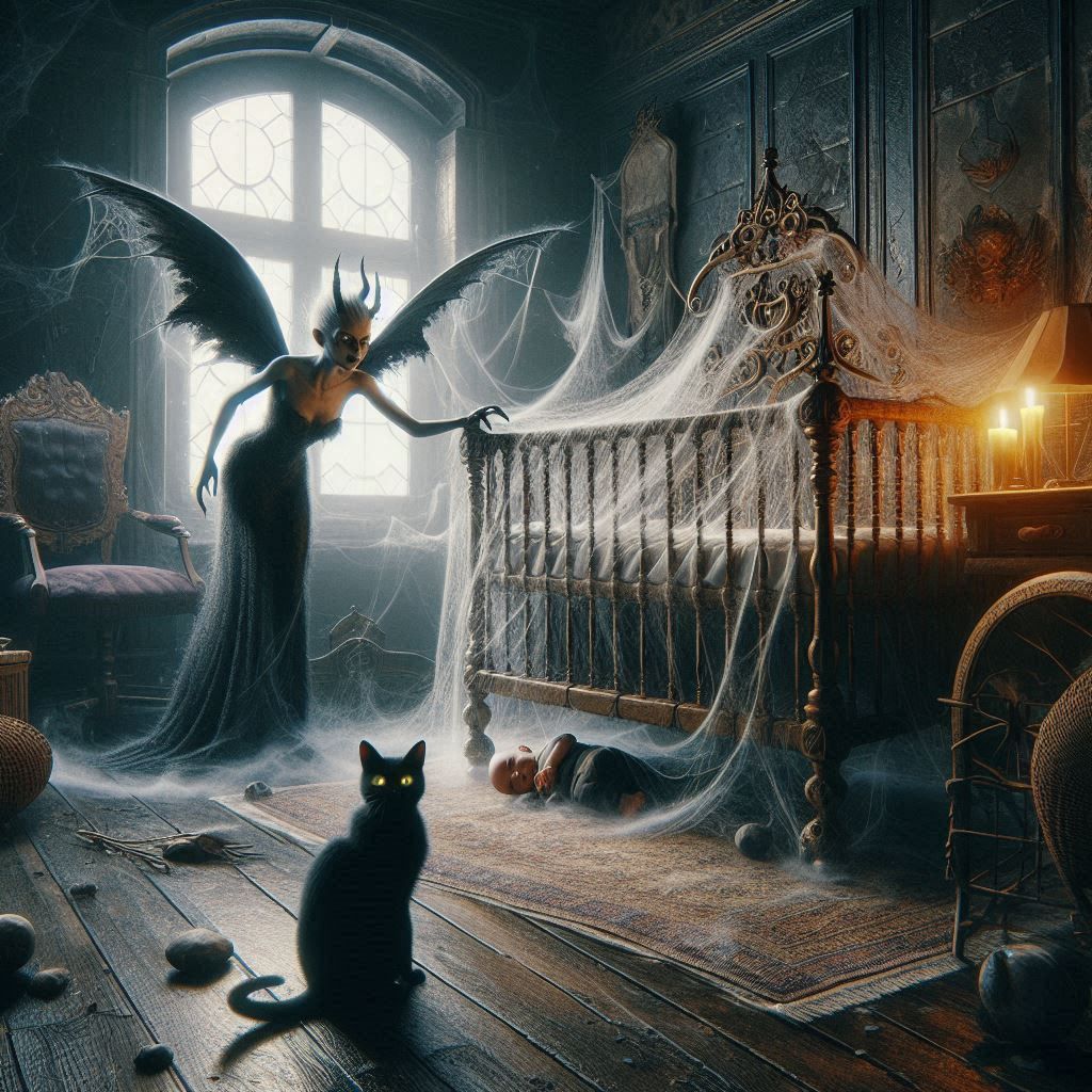 "Evil Black Fairies and the innocent Baby"