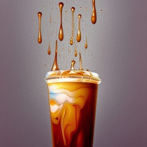 Iced caramel latte