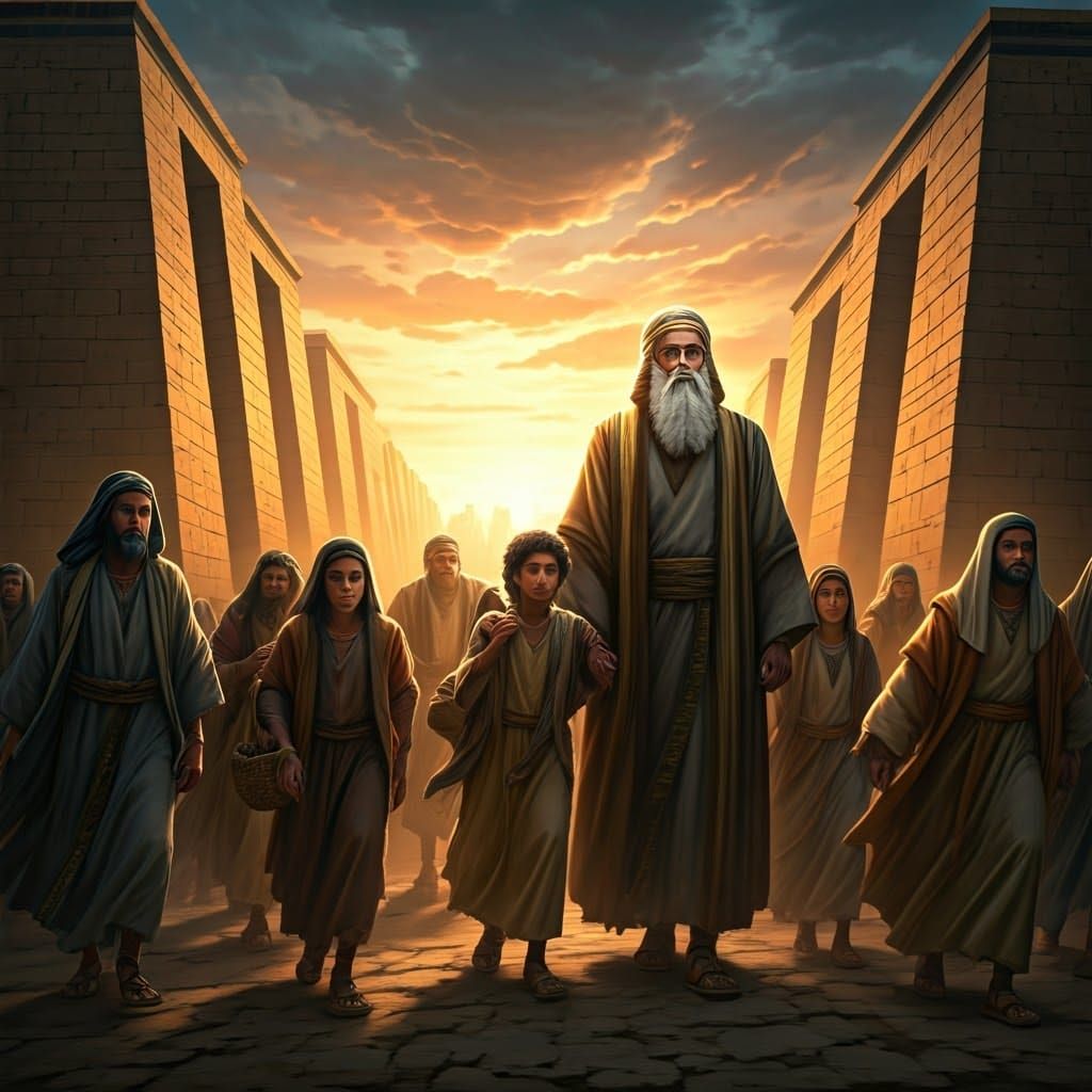 Ancient Israelites Flee Egypt in Hopeful Exile