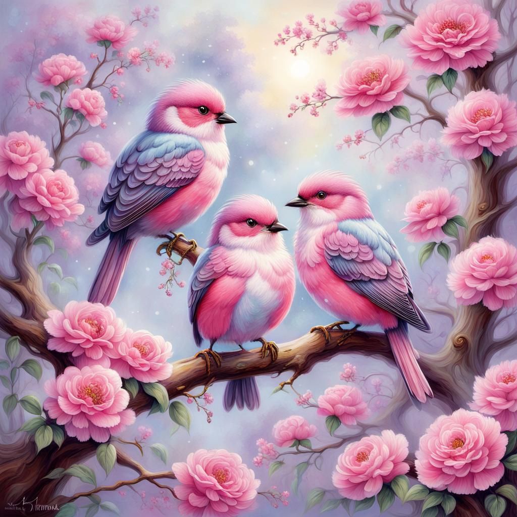 Cute Pink Birds