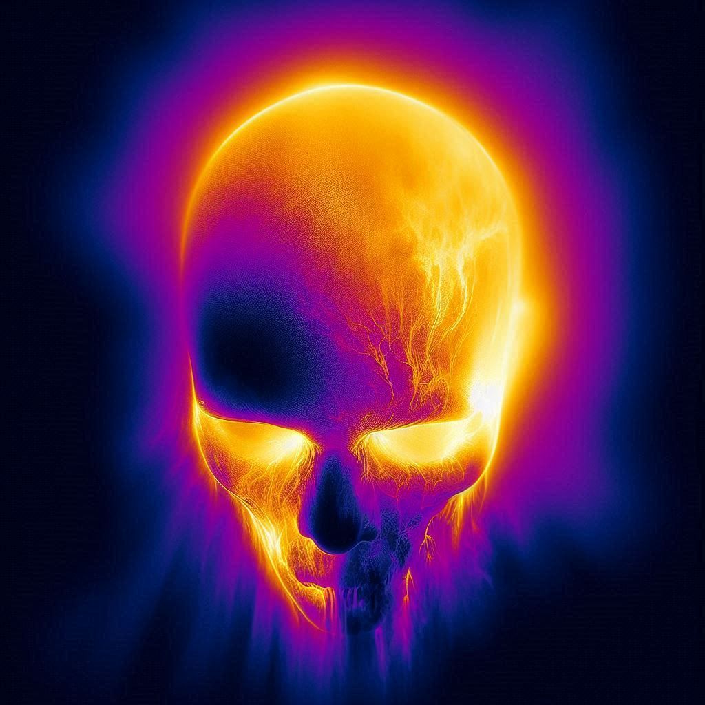 thermal imagery, skull