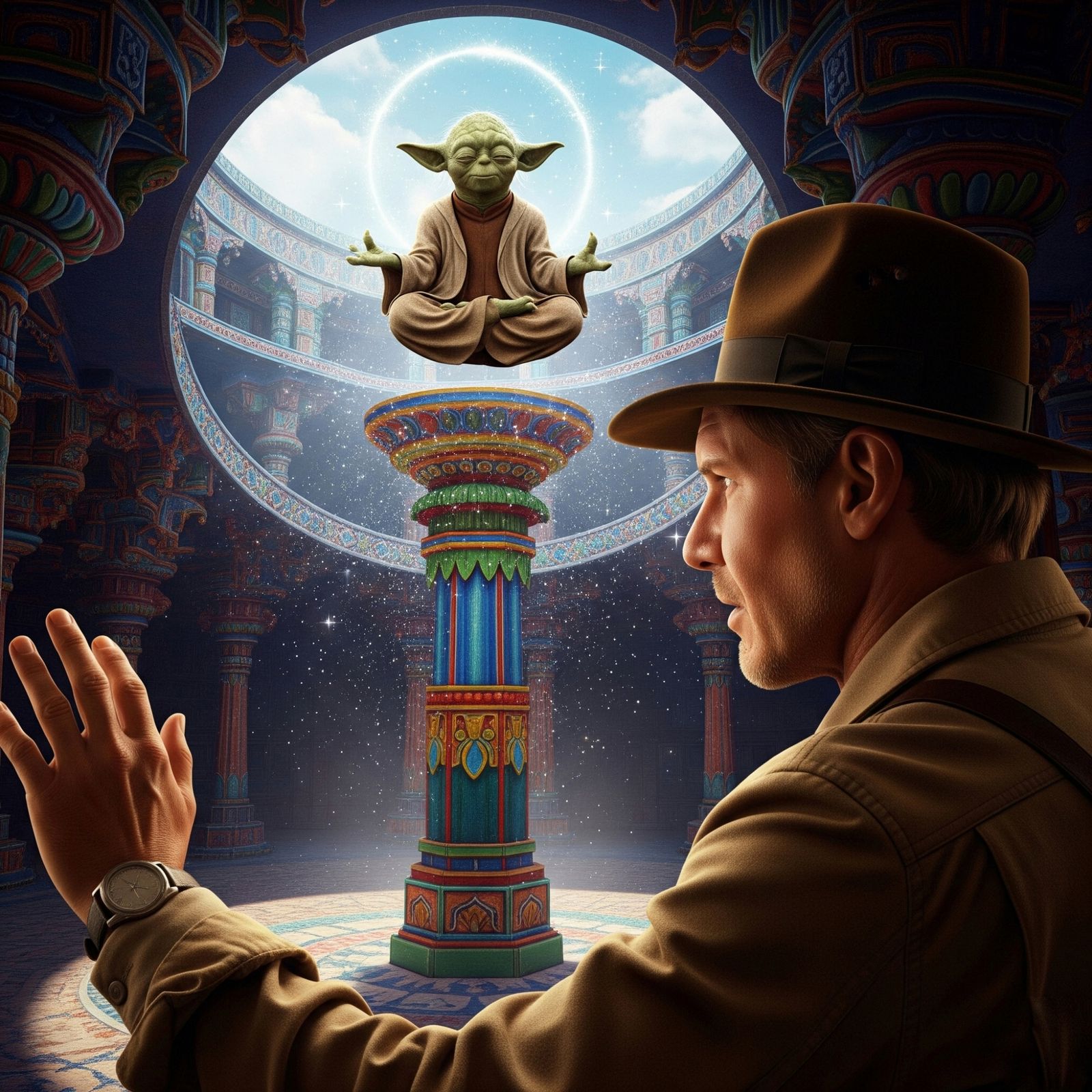 Indiana Jones and Yoda (Star Wars)