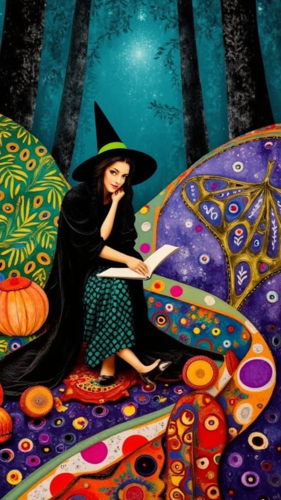 <lora:Mixedfeelings:1.0> The witch is giving candy to good children in the magical forest