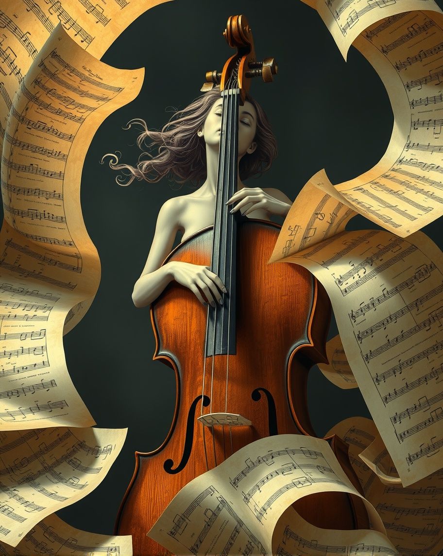Cellist lost in her music