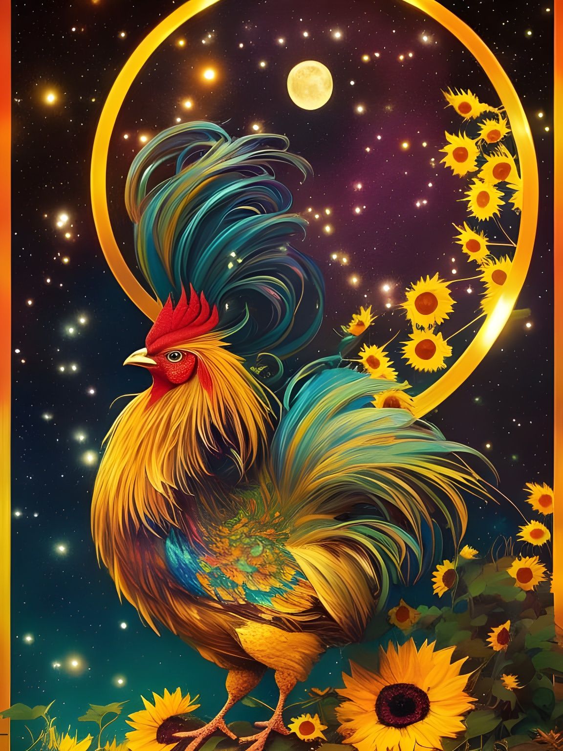 Sunflower Rooster  by @Nobody-Important