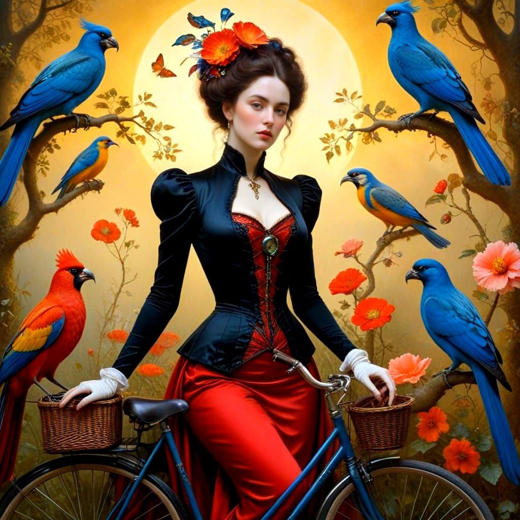 Surreal Pre-Raphaelite Goddess in Enchanted Surrealistic Lan...