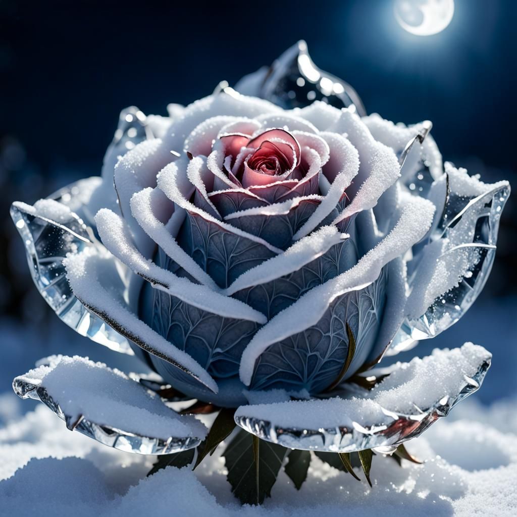 Ice Rose - AI Generated Artwork - NightCafe Creator