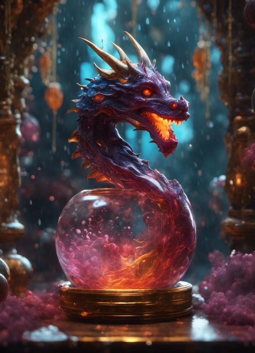 Blown Glass Dragon in Bohemian Astral Realm