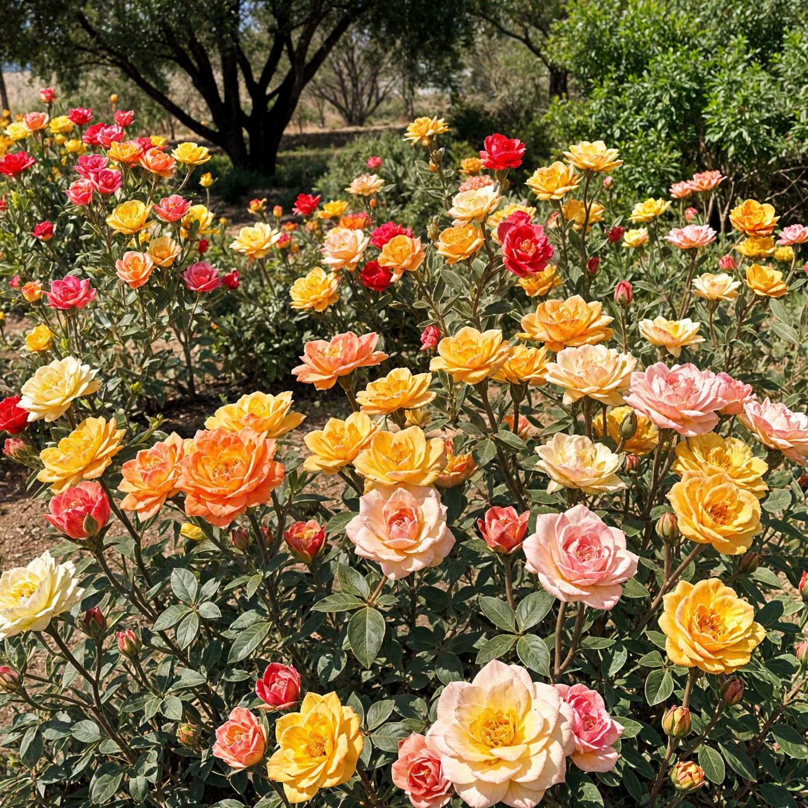 Desert Roses in Arid Landscape