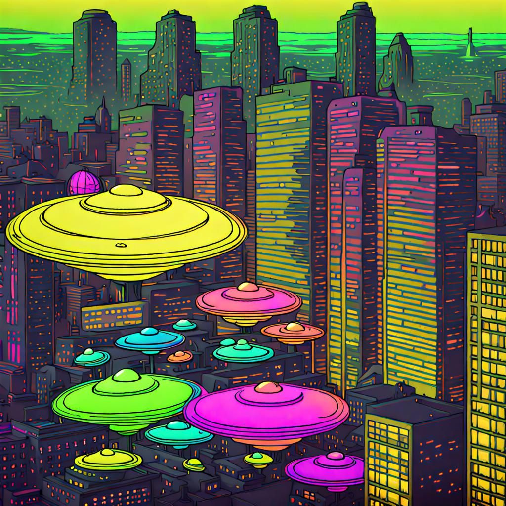 Flying saucer convention - AI Generated Artwork - NightCafe Creator