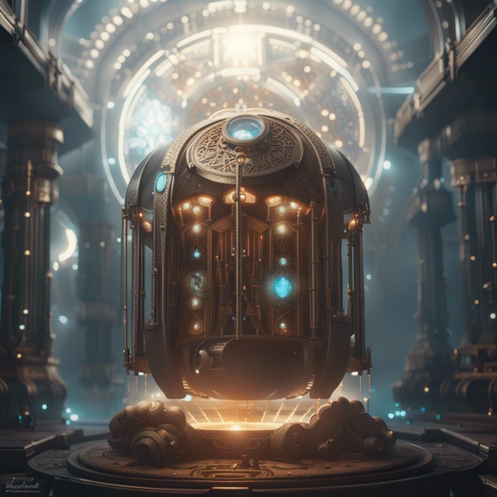 Teleportation machine with healing lights   by @GodsGrace 