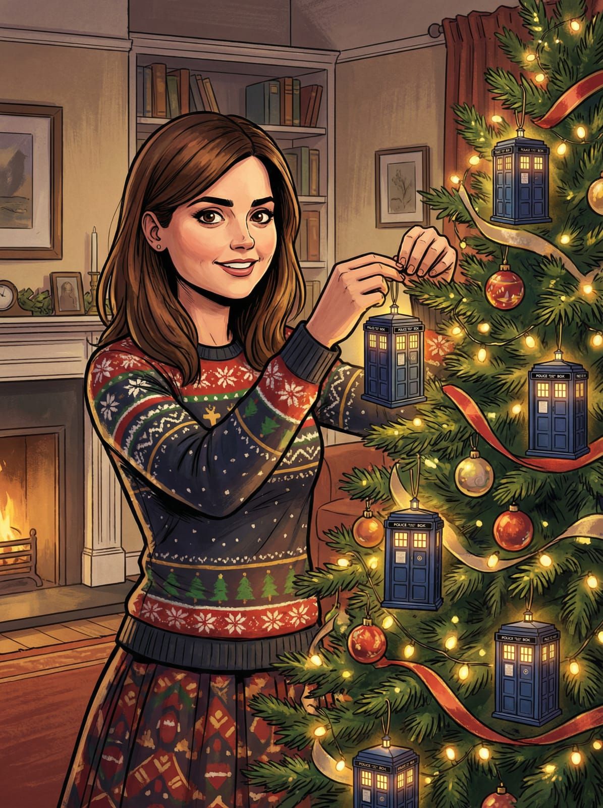 Clara decorates the xmas tree