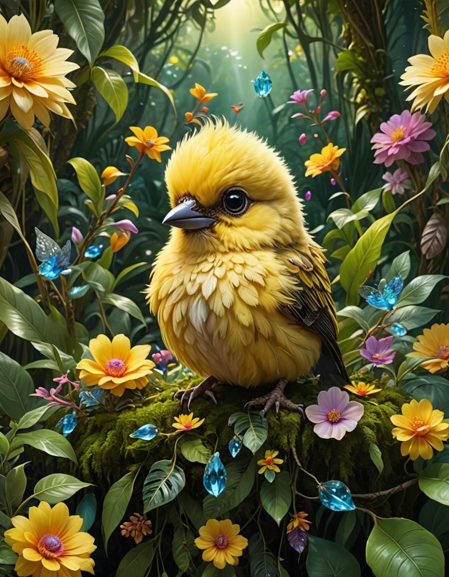 Baby bird  by @Mangochango