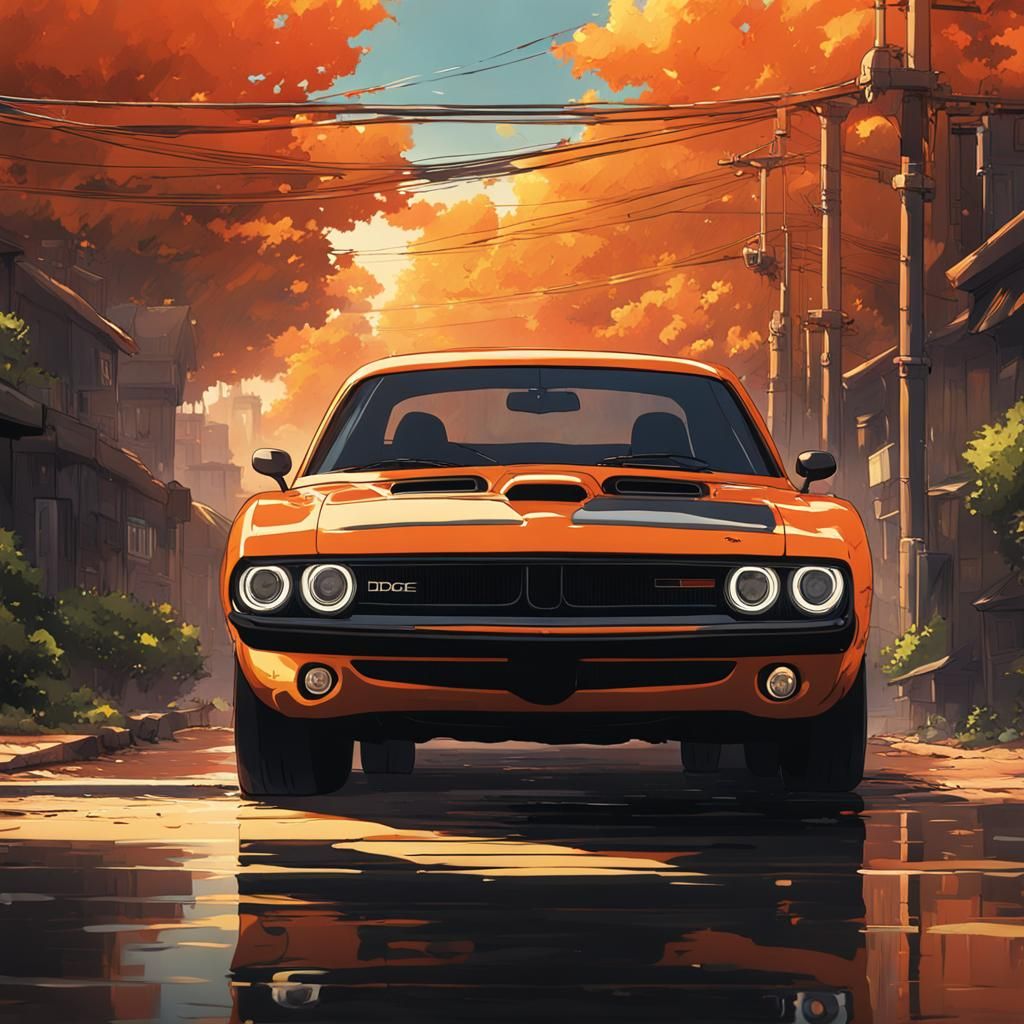Orange and black Dodge Hellcat
