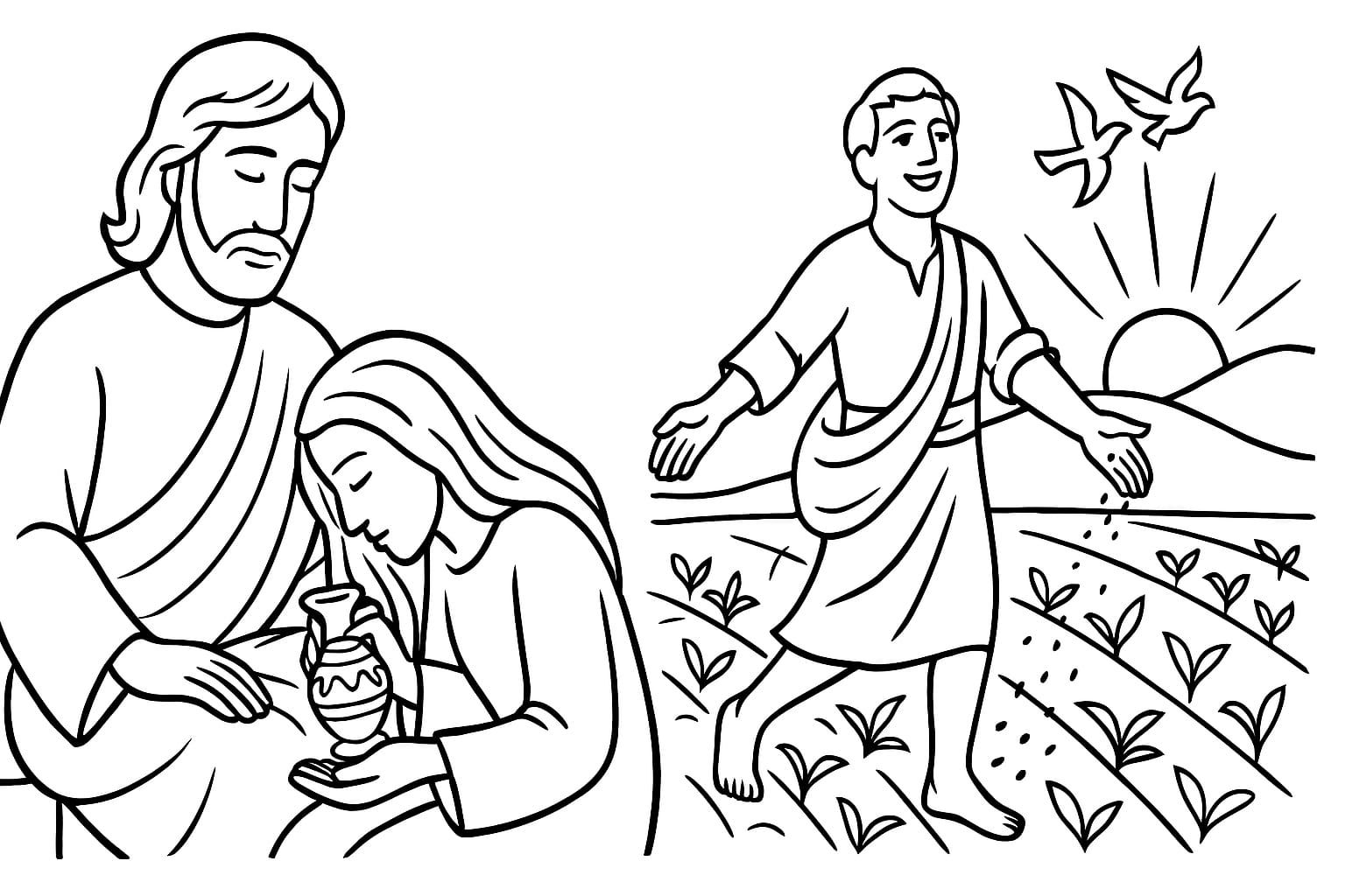 Lent 5C John 12 & Psalm 126 Colouring Page