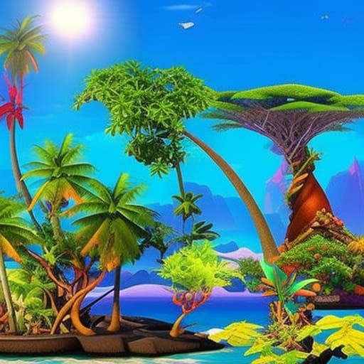 Magical tropical island