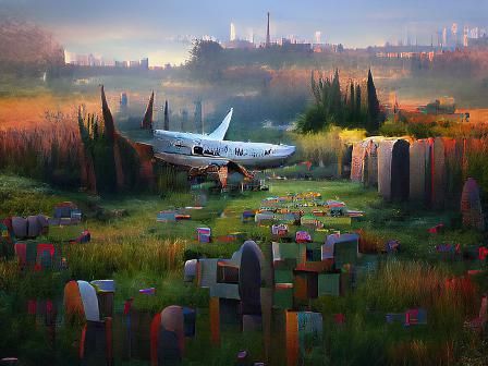 Plane cemetery - scenery- trending on Artstation parallax de...