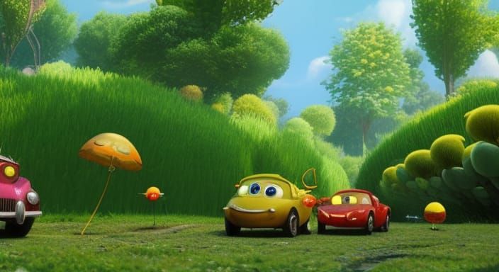 A Bug s Life now with more cars. AI Generated Artwork