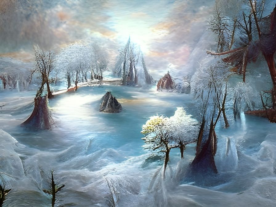 Iced up pond.