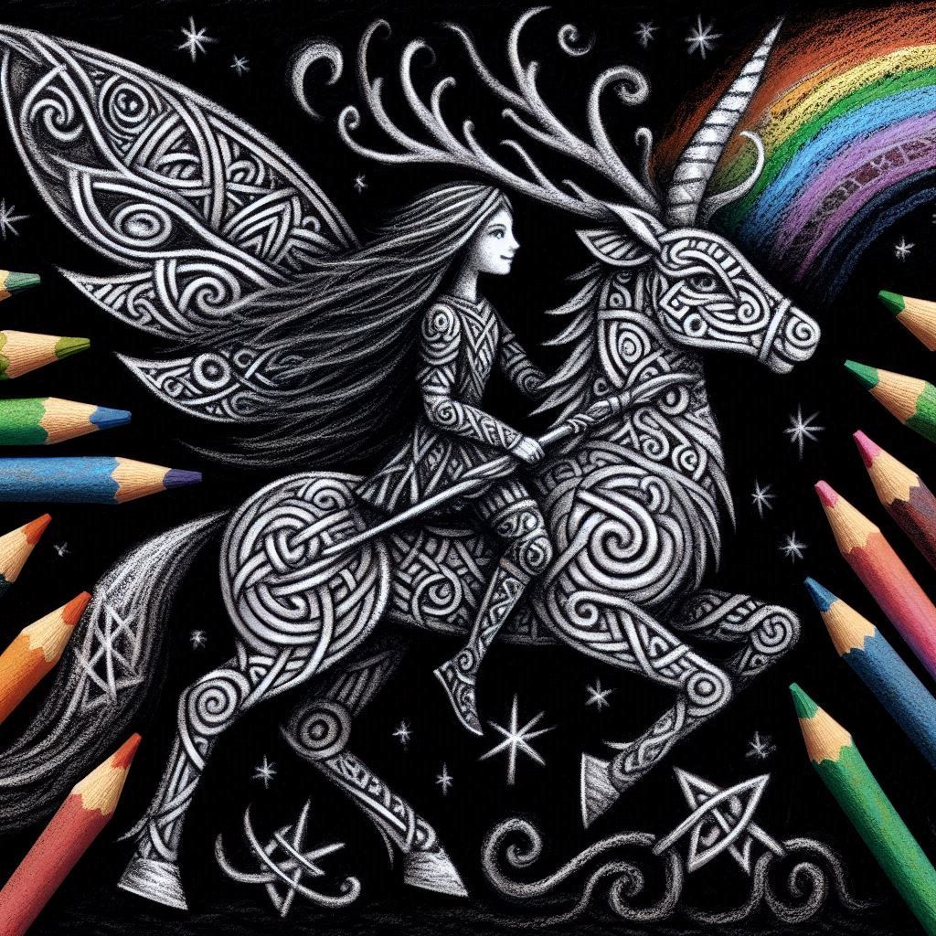 Fairy Girl riding Reindeer