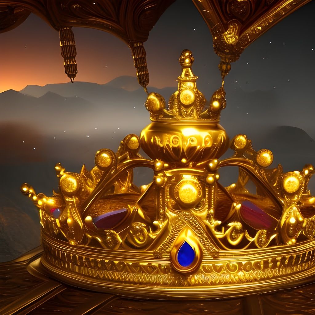 Gold crown set with precious stones