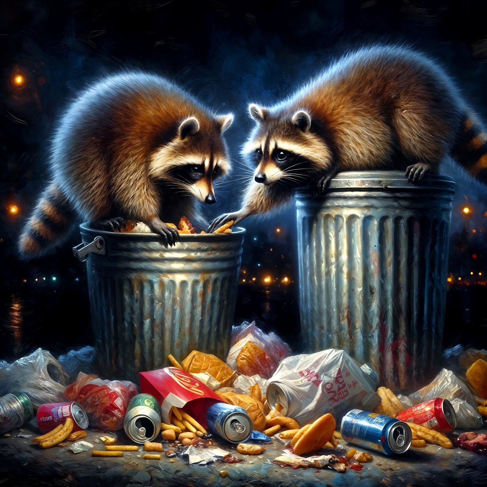 scavenging raccoons
