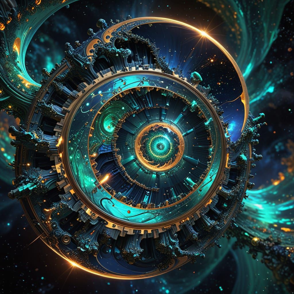 Symmetrical seed ( 45788754 ), twice high noise ( 97% ) and twice prompt magic over iterative start imagery.