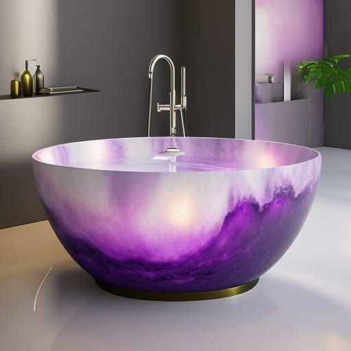Purple Amethyst Bath Tub - AI Generated Artwork - NightCafe Creator