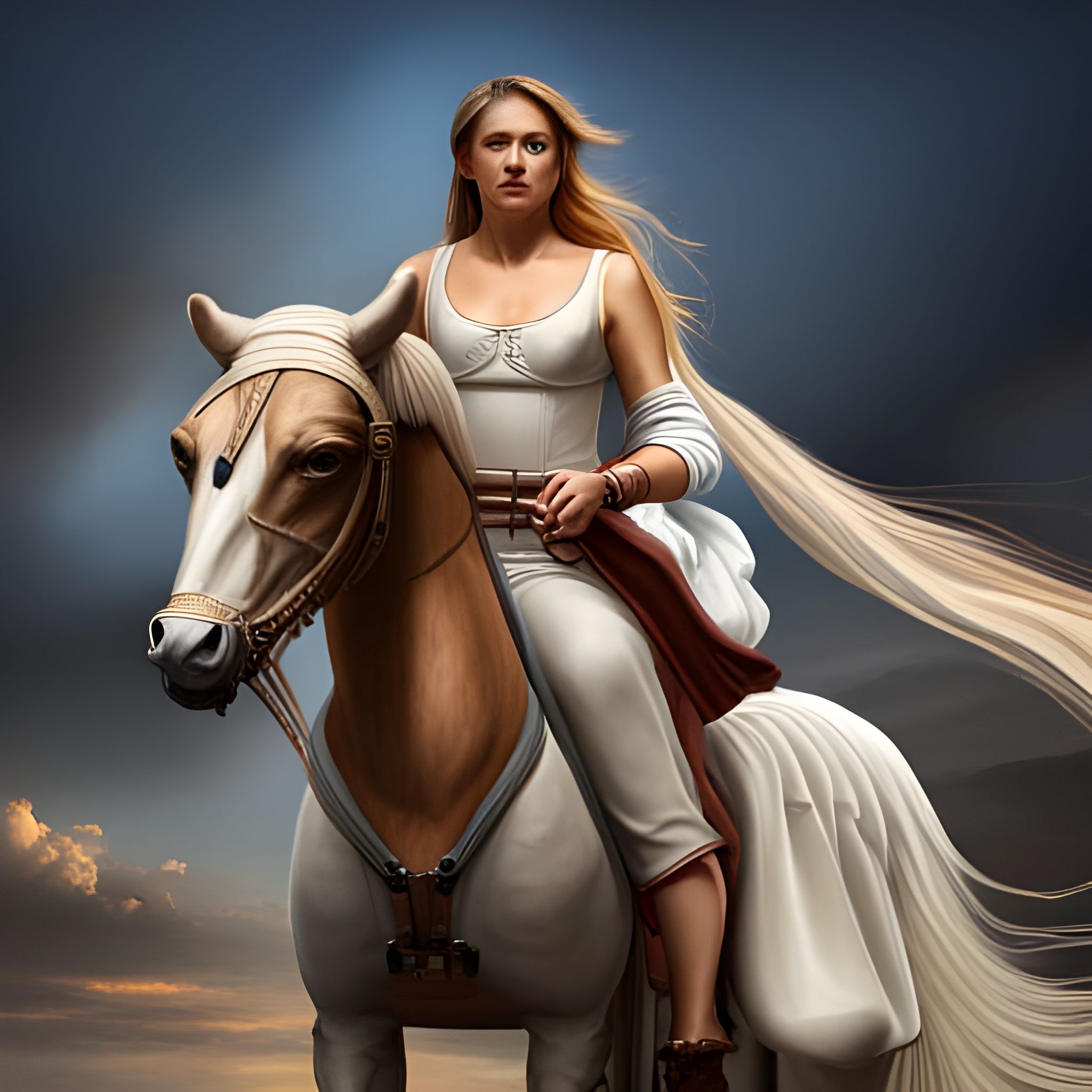 Lady Godiva long hair as she is riding a horse, detailed painting  renaissance painting sharp focus 8K 3D impasto hyperrealism - AI Generated  Artwork - NightCafe Creator