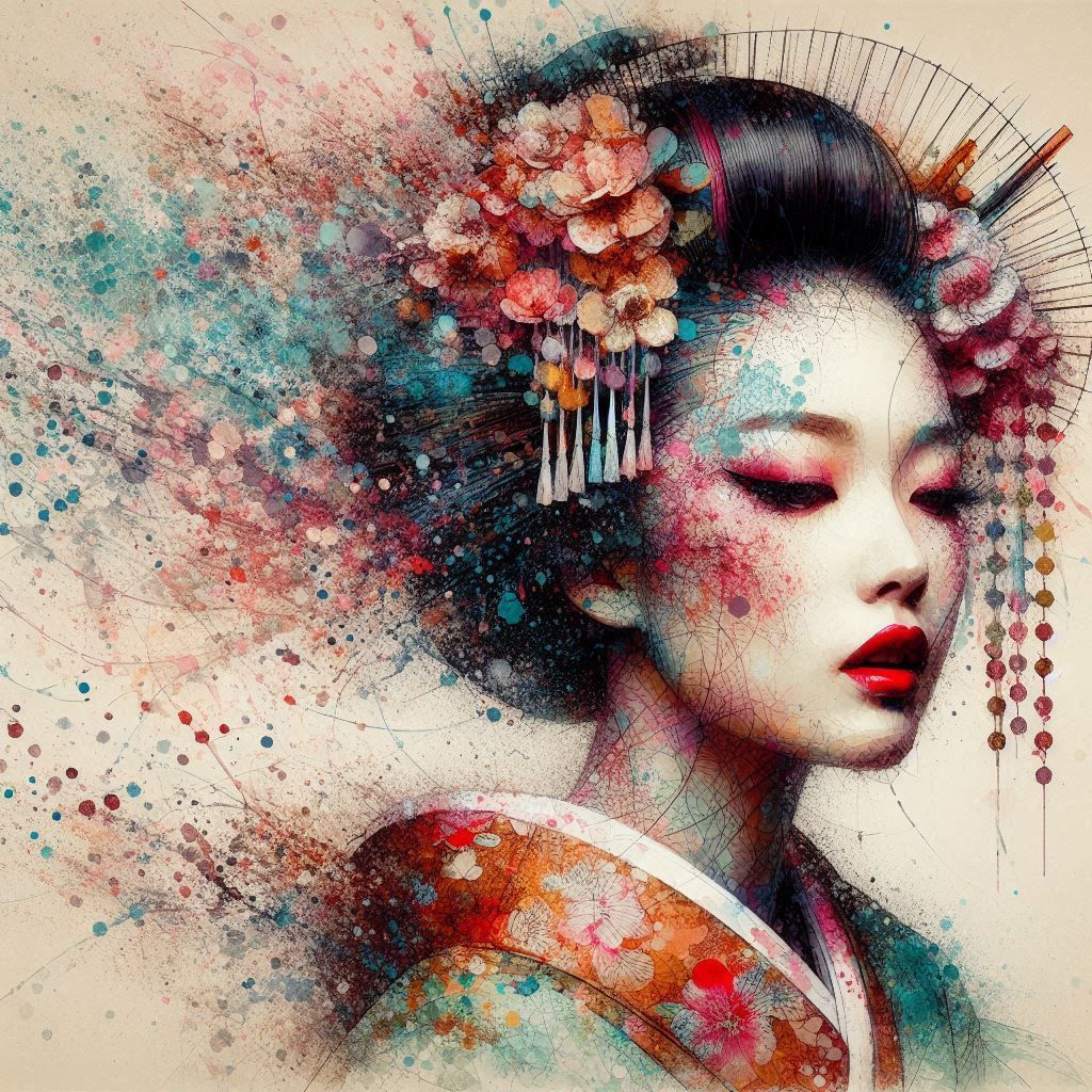 double exposure beautiful fantasy DALL-E 3 portrait landscap...