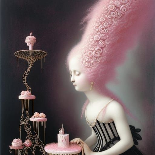 Small cake, tall hair