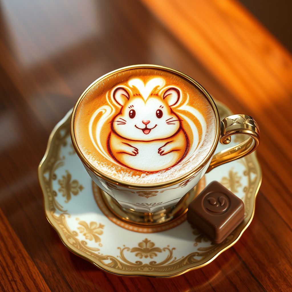Hamster Latte Art  by @Ria Hagane