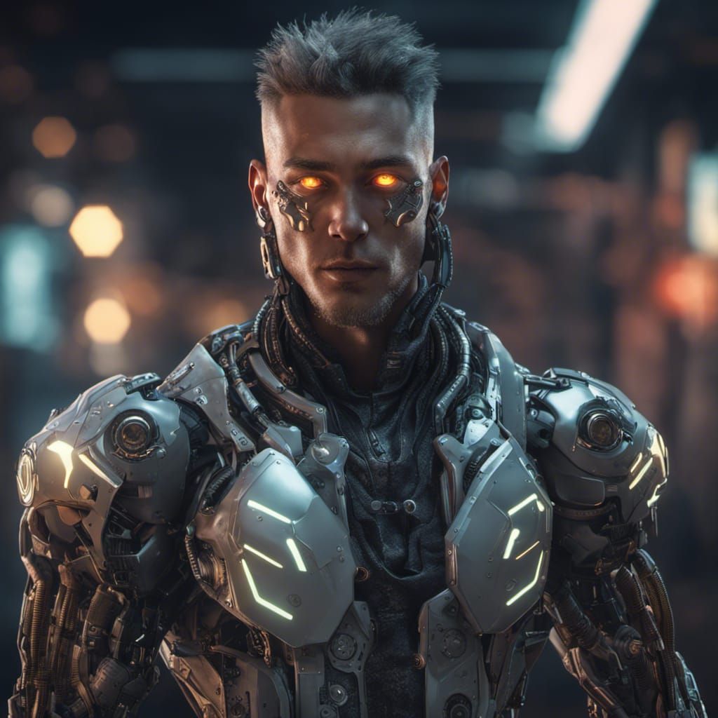 Cyborg Male - Ai Generated Artwork - Nightcafe Creator