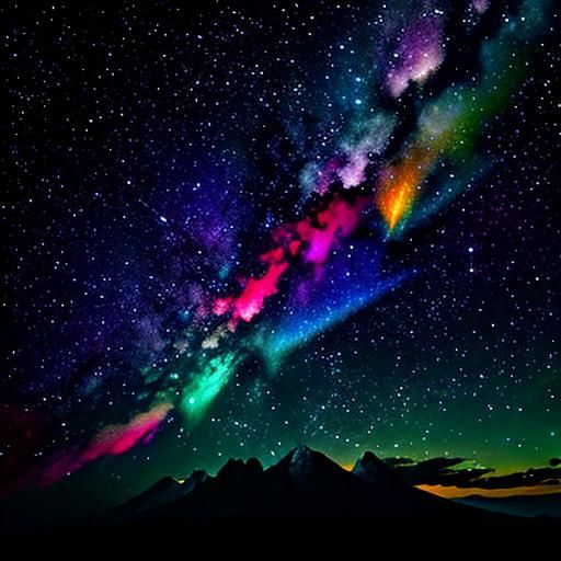 Vibrant and prismatic night sky