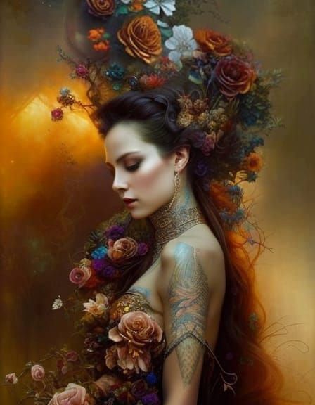 Tangled in flowers  by @SONart