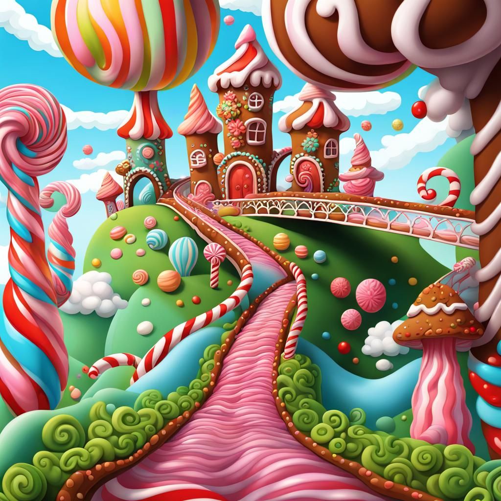 Whimsical Candy Wonderland AI Generated Artwork NightCafe Creator