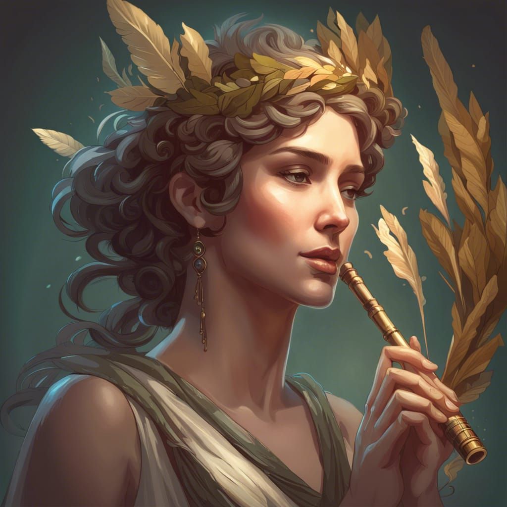 Euterpe, Muse of Music, Song, and Lyric Poetry - AI Generated Artwork ...