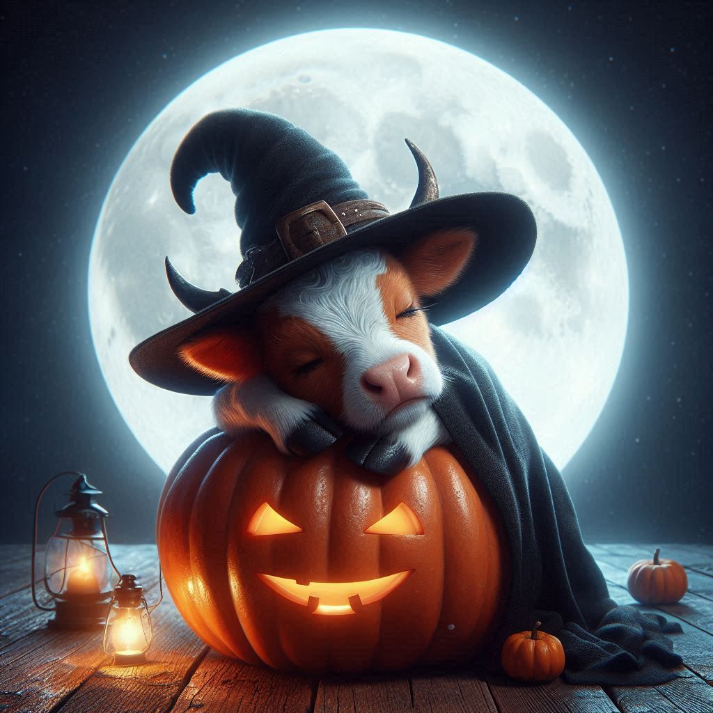 Sleeping Halloween Cow