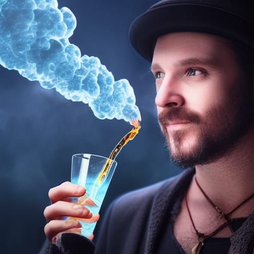 Bohemian comedian drinks fire liquid ice (6 word challenge)