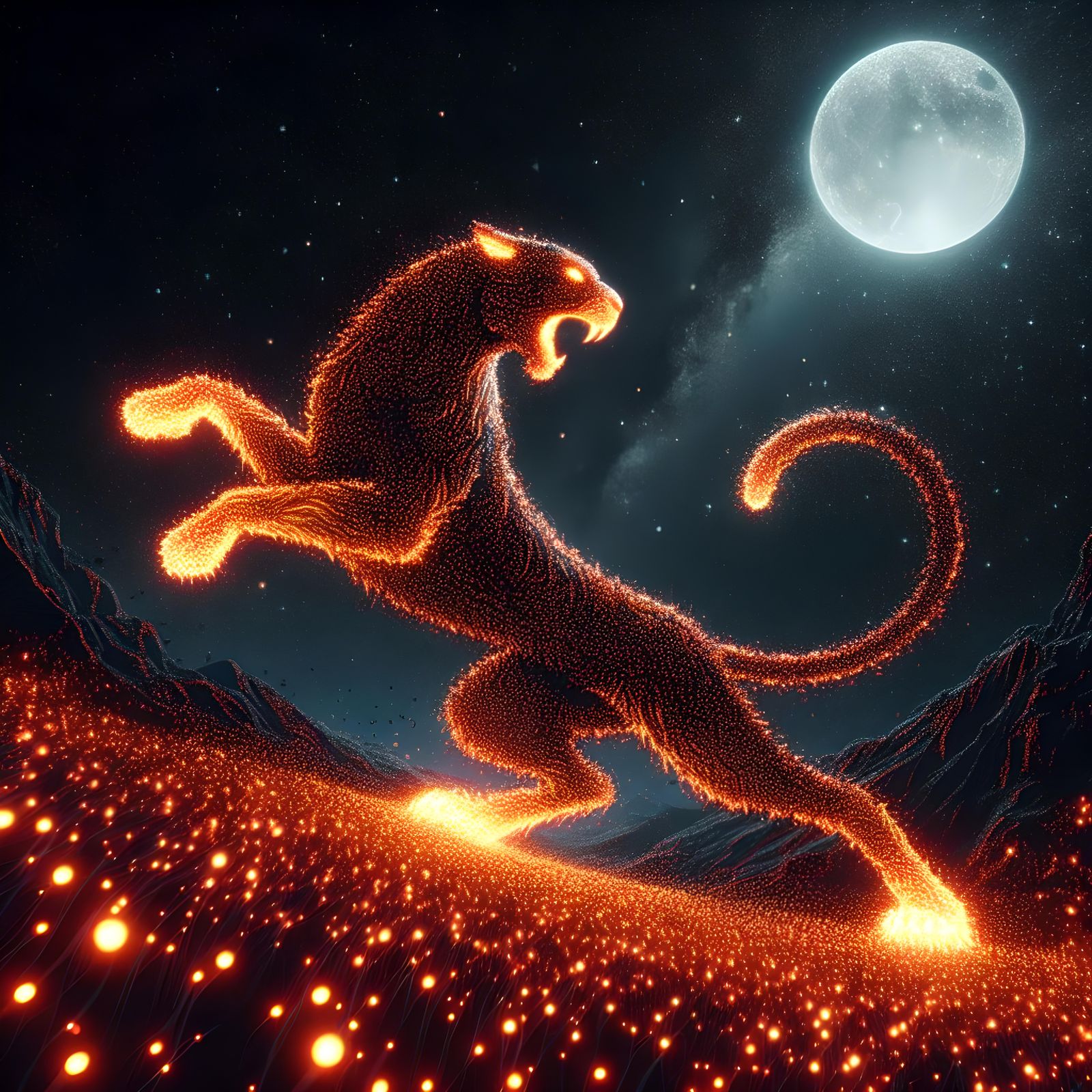 Fiery Firefly Panther - Open Prompt
