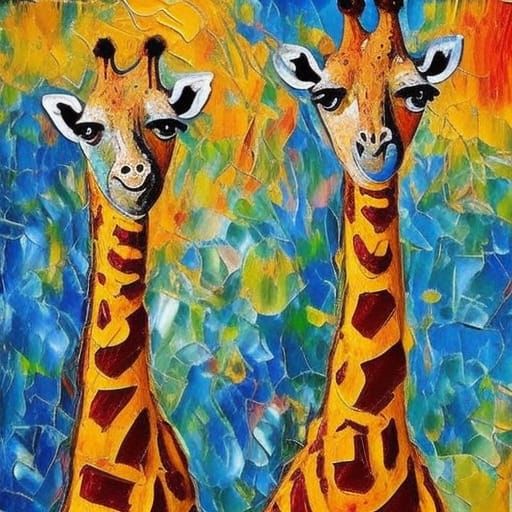 Moon Giraffes - AI Generated Artwork - NightCafe Creator