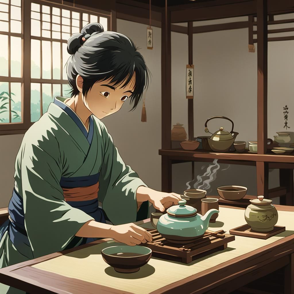 The humble servant, preparing the tea ceremony