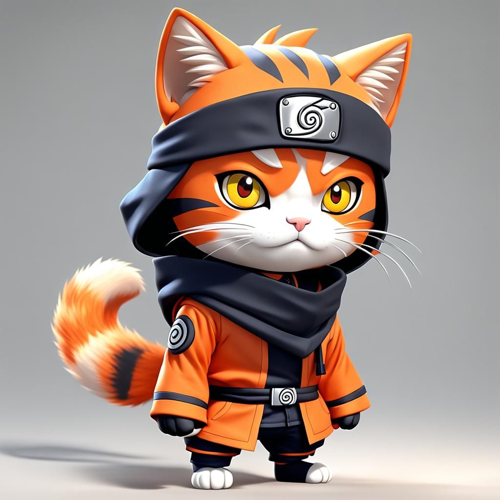 The Chibi Cat  by @Cafe VanGogh