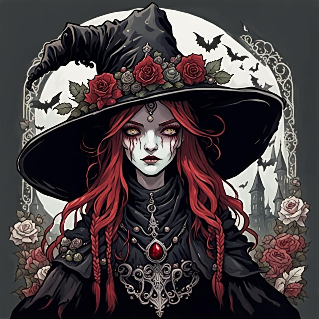 Dark Fantasy Witch Queen in High Gothic Style