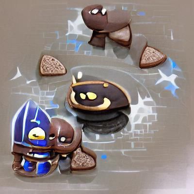 dark choco cookie and knight cookie